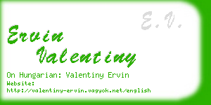 ervin valentiny business card